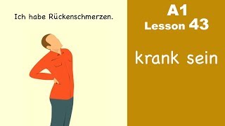 Learn German  krank sein  German for beginners  A1  Lesson 43 [upl. by Sean]