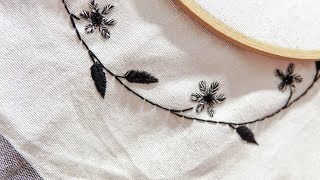 Hand Embroidery Design for beginners Stitching Tutorial [upl. by Ientruoc]