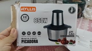 PICADORA DE ALIMENTOS ELÉTRICA 850W HYLLIS TESTEfamilianunesjuntosomosfortes [upl. by Klemm]