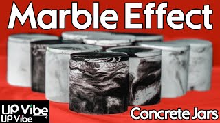 DIY Marble Concrete Candle Jars with Fast Setting Cement All [upl. by Rebah]