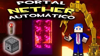 ¡Secreto Portal del Nether Automático en Minecraft  ¡Facilísimo [upl. by Kallman]