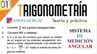 Sistema de Medición Angular  Ejercicios Resueltos TRIGONOMETRÍA✌️📝😎 [upl. by Brynn]