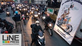 Les motards parisiens très en colère  Paris  France 16 janvier 2017 [upl. by Dey]