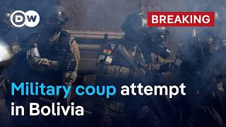 Military coup attempt in Bolivia – President Arce warns of irregular military action  DW News [upl. by Drawyah926]