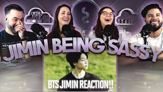 BTS quotJimin Being Sassyquot Reaction  Jimins birthday week continues 🎉🎂  Couples React [upl. by Sualokin952]