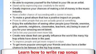 How to Write a Rap Song  Learn To Write Rap Lyrics Tips  Lyrics Method  Part 4 of 5 [upl. by Barthol795]