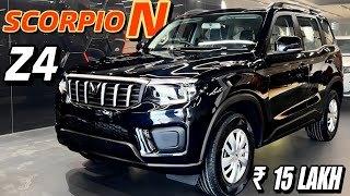 2024 MAHINDRA SCORPIO N Z4 BLACK WITH ALL ACCESSORIES PRICE ₹1490 LAKHS DETAILED REVIEW [upl. by Radcliffe]