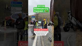 Straßensperrung in frankreich ❗️🇫🇷🚜 bauerndemo demo protest traktor blockade [upl. by Ahsem]