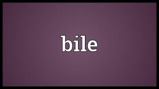 Bile Meaning [upl. by Evangelia]