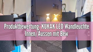 Produktbewertung KUKAK LED Wandleuchte InnenAussen mit Bewegungsmelder12W WandlampeIP 65 Wasserd [upl. by Eiralam526]