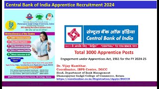 Central Bank of India Apprentice Recruitment 2024 [upl. by Margette284]