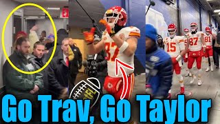 Travis Kelce shout out cheered Patrick Mahomes amp teammates at Chiefs vs Bills game [upl. by Cadman]