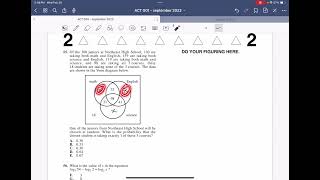 ACT G01 Math Question 55 [upl. by Ahsinrats835]