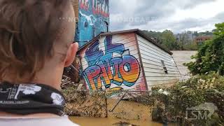 09282024 Asheville NC  Extreme Flood Waters  Looters  Floating Debris [upl. by Lennad]