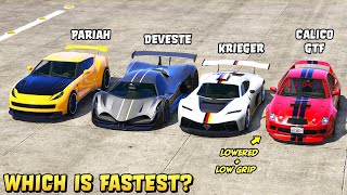 GTA 5  CALICO GTF vs KRIEGER vs DEVESTE EIGHT vs PARIAH  Which is Fastest [upl. by Niarda]