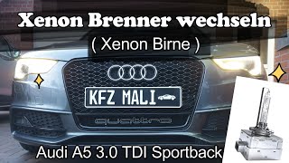 Xenon Brenner wechseln Audi A5 Change xenon bulb Audi A5 [upl. by Leumhs707]