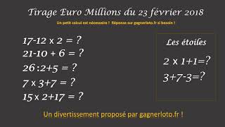 RESULTAT TIRAGE EUROMILLIONS 23 FEVRIER [upl. by Eahsat]