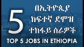 Top 5 Jobs In Ethiopia  5 በኢትዮጲያ ከፍተኛ ደሞዝ ተከፋይ ስራዎች [upl. by Aihseyk559]