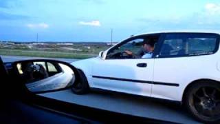 Camaro SS vs Turbo B16 Civic [upl. by Botzow805]