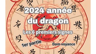 Astrologie chinoise 2024 année du dragon de bois les 6 premiers signes [upl. by Eelrebmik]