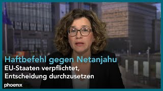 ZDFKorrespondentin Schaefers zum Haftbefehl gegen Netanyahu [upl. by Annwahsal26]