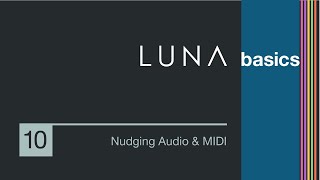 LUNA Basics  Nudging Audio MIDI amp More [upl. by Rosie]