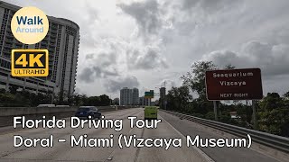 【4K60】 Florida Local Driving Doral  Miami Vizcaya Museum amp Gardens [upl. by Norihs]