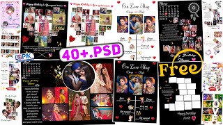 40 Free Anniversary and Birthday Customized Photo Frame PSD For Photoshop [upl. by Fanya55]