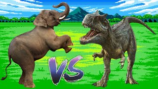 Elephants vs Allosaurus Fight With SHINCHAN vs CHOP Epic Battle [upl. by Sihunn57]