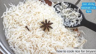 How to Cook Rice For Biryani  Non Sticky Basmati Rice  How to Cook Basmati Rice  Biryani Rice 😍 [upl. by Biernat]