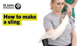 How to Make A Sling  First Aid Training  St John Ambulance [upl. by Adnwahsar]