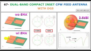 67 Dual Band Inset CPW Feed Antenna with DGS  Wave Port using SMA Connector or assign Plane [upl. by Farrell]