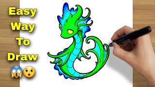 How To Draw a Dragon  Dragon Drawing Easy [upl. by Borszcz796]