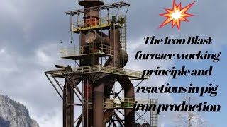 The Iron blast furnace working principle and reactions in pig iron production [upl. by Slater]