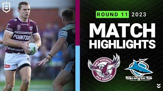 NRL 2023  ManlyWarringah Sea Eagles v Cronulla Sharks  Match Highlights [upl. by Reuven]