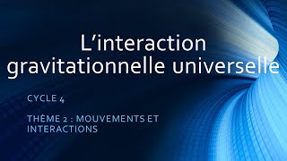 Linteraction gravitationnelle universelle [upl. by Aititil920]