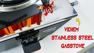 Vidiem 3 Burner Stainless Steel Gas Stove  Vidiem Viva SS Unboxing and Quick Review In Tamil [upl. by Annala]