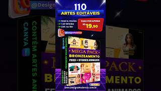 110 Artes de Bronzeamento Artificial Editáveis no Canva Artes bronze artesBronze packBronze [upl. by Welcome]