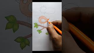 Easy Drawing tutorial art cutebirdsdrawingtrending drawingforkidseasy youtubeshorts shorts [upl. by Elatan]