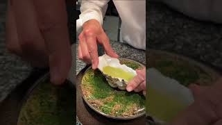 Oyster amp Caviar oyster flan in the shellcaviar champagne sauce trendingfood worldchef hyderabad [upl. by Wohlen490]