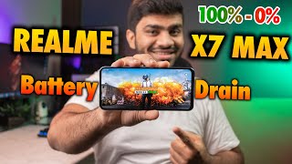 Realme X7 Max  BGMI Battery Drain with Heating Test 1000  BGMI Gameplay for Long time [upl. by Esekram]