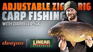 Darrell Peck  Adjustable Zig Rig Carp Fishing at Linear  DEEPER Pro Plus [upl. by Keefe28]