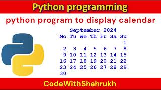 python program to display calendar [upl. by Viola]