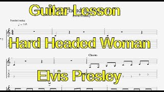 Hard Headed Woman  Elvis Presley  Guitar Lesson [upl. by Atikel964]