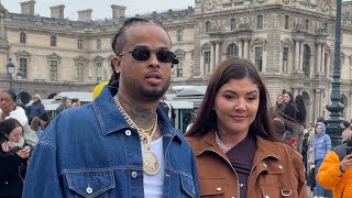 KALASH AND HIS WIFE CLARA KATA AT OFF WHITE FALL WINTER 2024 25 SHOW IN PARIS [upl. by Salem709]