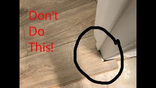 How to install laminate flooring around doors and cabinets [upl. by Glynias]