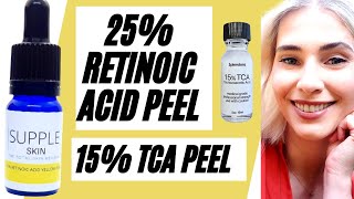 At Home 25 Retinoic Acid Peel  15 TCA PeelKnee Scar Update tca retinoicacidpeel chemicalpeel [upl. by Hoenack]