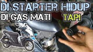 Mio M3 di starter hidup tapi di gas mati yamaha [upl. by Jaqitsch880]