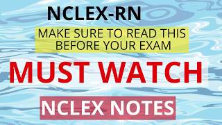 Nclex Study Guide Must READ Before The Exam [upl. by Waldo]