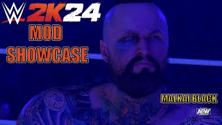 MALAKAI BLACK by GRIX  WWE2K24 MOD SHOWCASE [upl. by Nnodnarb]